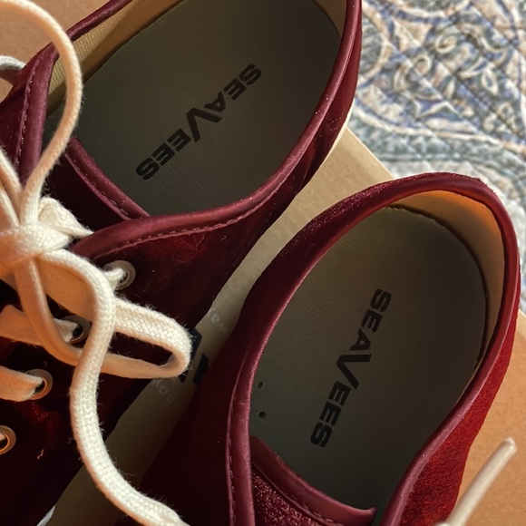 NIB Maroon Velvet Sneakers by SeaVees! Size 9 - Picture 5 of 6